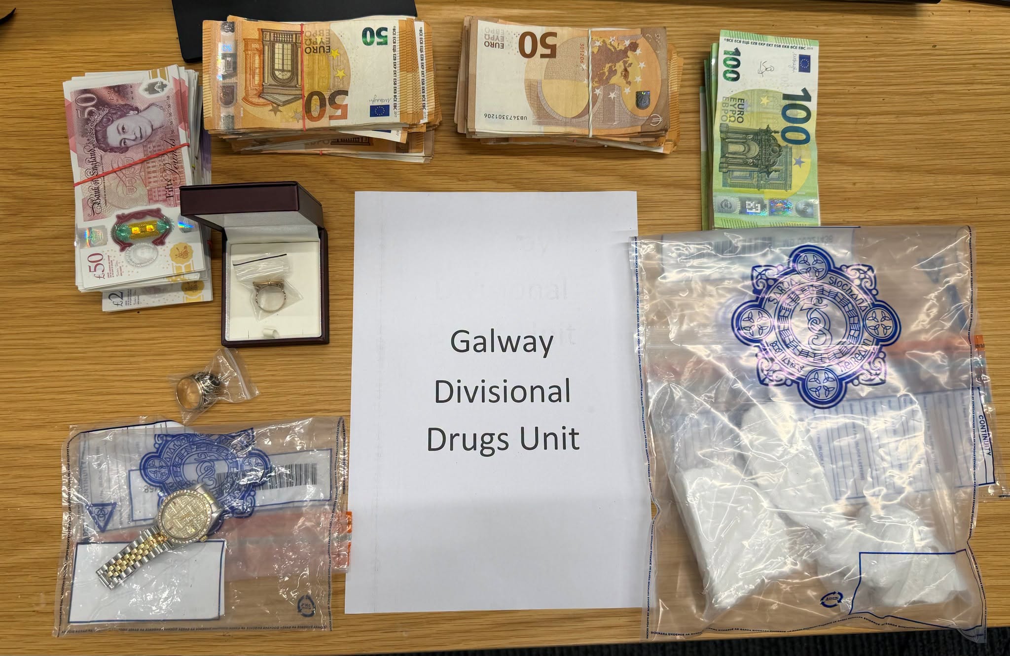 Man and teenager arrested in Galway drugs bust as gardaí seize €16,000 of cocaine